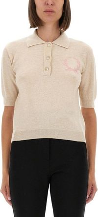 Moschino Wool Polo Shirt With Classic Collar And Logo