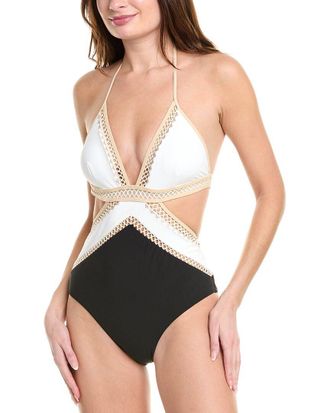 Reiss Savannah Cut Out Stitch Detail Swimsuit