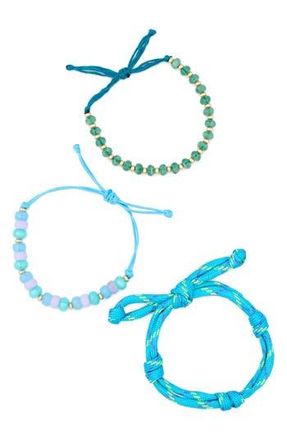 Leith 3-Pack Assorted Slider Bracelets in Blue Multi- Gold at Nordstrom Rack