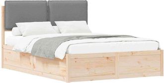 vidaXL Estructura De Cama Con Cabecera Tapizada Gris Claro Vidaxl