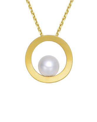 Genevive 14K Over Silver Pearl Pendant Necklace