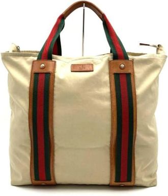 Gucci Pre-owned Tote Bag - unisex - Vintage Shopper - Beige - ONE Size - Polyester - Vintage