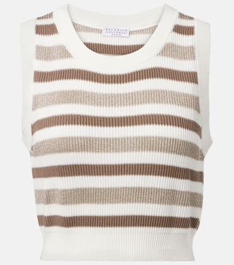 Brunello Cucinelli Striped cotton sweater vest