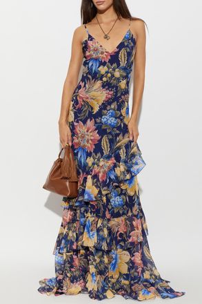 Etro Floral Motif Dress, Womens, Navy Blue
