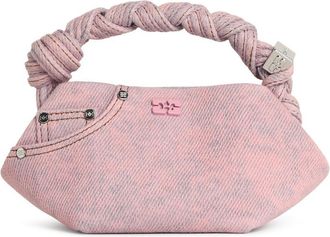 Ganni Bou Mini-Tasche aus rosa Denim
