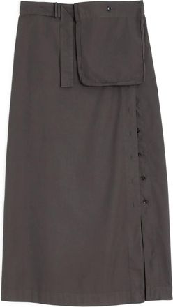 Christophe Lemaire buttoned skirt - women - Fabric - 38 - Brown