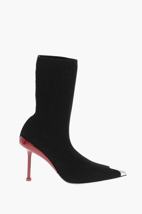 Alexander McQueen Stivaletti Sock con Punta Metallica e Tacco a Spillo 10cm Alexander McQueen