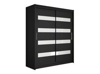 Mirjan24 Mobilier1 - Armario Closico 113, Negro, 200x150x58cm, Puertas De Armario: Correderas, N&uacute;mero De Estantes: 0