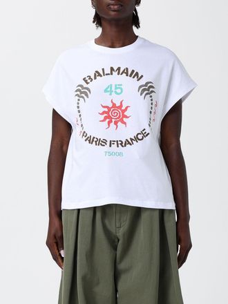 Balmain T-shirts in cotone con logo Balmain