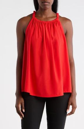 Patrizia Luca Ruched Neck Tank in Red at Nordstrom Rack, Size X-Small