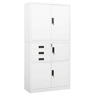 vidaXL Armario De Oficina De Acero Blanco 90x40x180 Cm Vidaxl