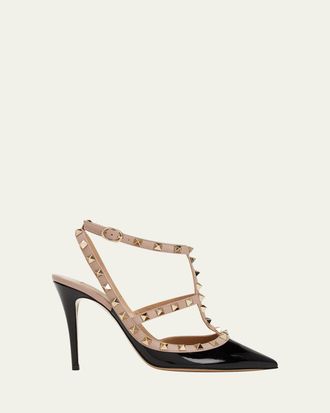 Valentino Garavani Rockstud 100mm Slingback High-Heel Pumps