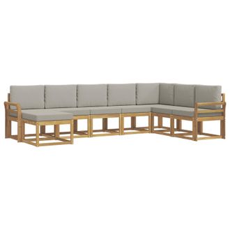 vidaXL Conjunto De Sof&aacute;s De Exterior 8 Pcs Blanco Y Gris Claro Vidaxl