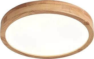 OEM 1 L&aacute;mpara De Techo Led, Acabado En Madera, 30 Cm De Di&aacute;metro, Luz Neutra De 4500 K, 20 W, 1600 Lm, Para Sal&oacute;n, Cocina O Dormitorio