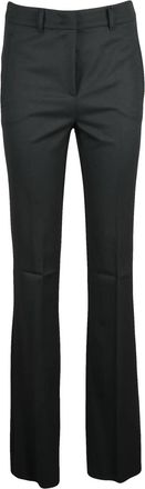 Marella Tailored Black Trousers with Slight Flare and Polished Finish