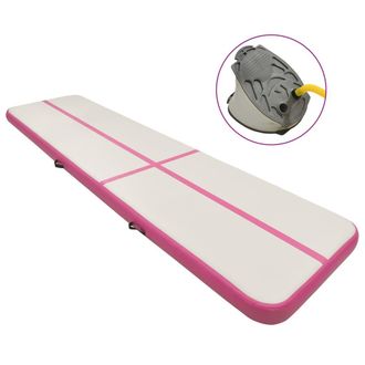vidaXL Esterilla Inflable De Gimnasia Con Bomba Pvc Rosa 600x100x15 Cm Vidaxl