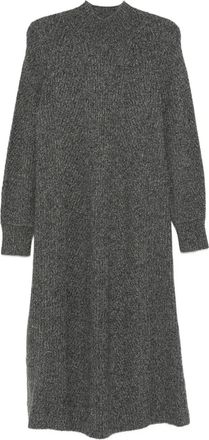 Eric Bompard Geribbelde midi-jurk met hoge hals - Grijs