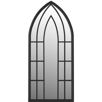 vidaXL Garden Mirror Black 70x30 cm Iron for Outdoor Use Vidaxl