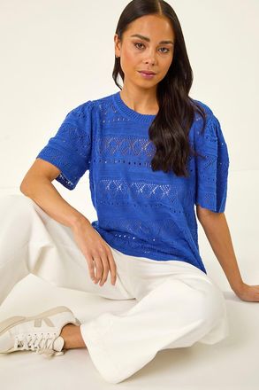 Roman Pointelle Knit Top
