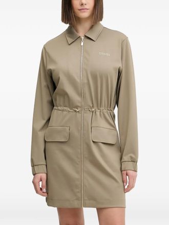Guess Co zip-up pocket mini dress - Neutrals