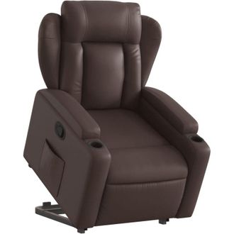 vidaXL Vidaxl - Sill&oacute;n Reclinable Elevable Cuero Sint&eacute;tico Marr&oacute;n