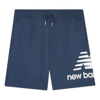 New Balance Logo Print Athletic Shorts Asia Sizing Blue White AMS01512-NGO