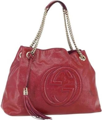 Gucci Pre-owned Schoudertas van Gecoat Canvas - Dames - Vintage Schoudertas - Rood - ONE Size - Vintage