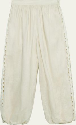 SIMKHAI Selah Linen Lace Balloon Pants