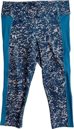 Under Armour Womens Heat Gear Compression Cropped Leggings In Blue