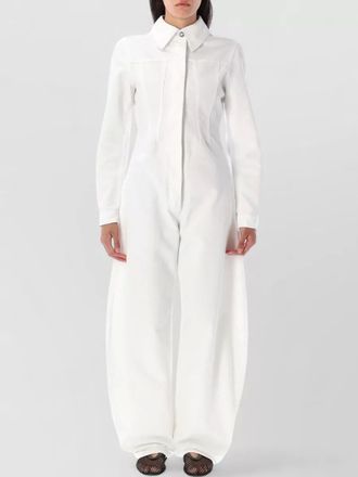 Alaia denim jumpsuit round cut long sleeves