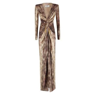 Elisabetta Franchi Dames, Jurken, Groen, Maat: XS Polyamide