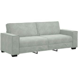 vidaXL Sof&aacute; De 3 Plazas Terciopelo Gris Claro 220x78x84 Cm Vidaxl