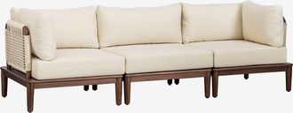Sklum Sklum - Sof&aacute; Modular De Jard&iacute;n De 3 Piezas Con 2 Sillones Esquineros En Acacia Giulia