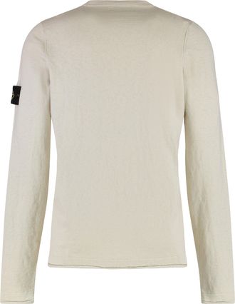 Stone Island Mens Cotton Blend Crew-Neck Sweater Sand Sweatshirts