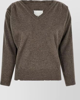 Maison Margiela wool distressed v-neck sweater