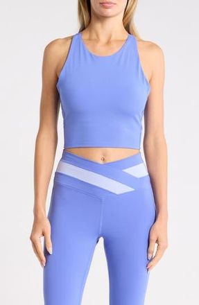 Yogalicious Lux LeBlanc High Neck Crop Tank in Perla Blue at Nordstrom Rack, Size X-Small