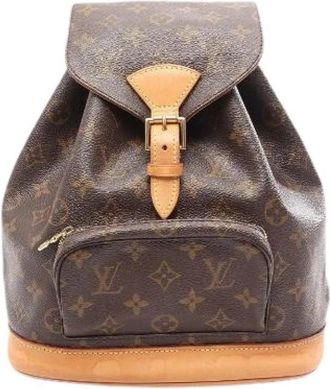 Louis Vuitton Pre-owned Monogram Montsouris MM Rugzak - Dames - Vintage Rugzakken - Bruin - ONE Size - Leer - Vintage