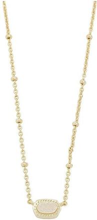 Kendra Scott Mini Elisa Satellite Pendant Womens Necklace Womens Necklace Gold Iridescent Drusy, Rhodium-Plated/Brass