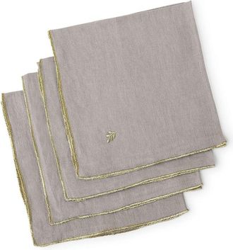 Febronie Servilletas (x4) lino natural / dorado 45x45