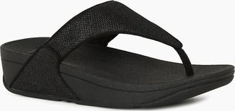 FitFlop Fitflop Womens Lulu Shimmerglitz Toe Post Sandals - Black - Size: 6.5