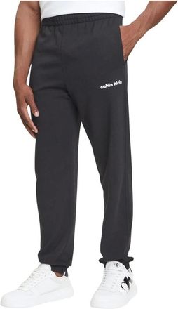 Calvin Klein Jeans Sweatpants, male, Black, Size: M Cotton-Blend Trousers with Front Pockets