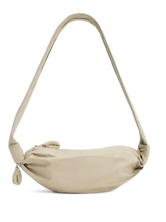 Christophe Lemaire small Soft Croissant shoulder bag - unisex - Calf Leather/Cotton - One Size - Neutrals