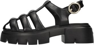 Stuart Weitzman Nolita Fisherman Sandal - Dames - Sandalen met hakken - Zwart - 35 1/2 EU - Leer - Schoenen