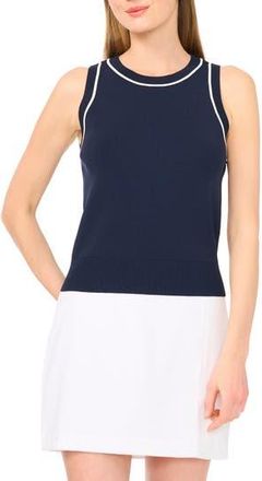 Halogen Stripe Trim Sweater Tank in Classic Navy at Nordstrom Rack, Size X-Large