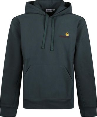 Carhartt Work in Progress Green Embroidered Logo Hoodie