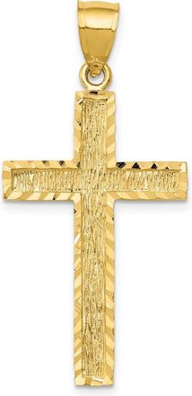 Diamond2Deal 14k Yellow Gold Diamond-cut Cross Pendant