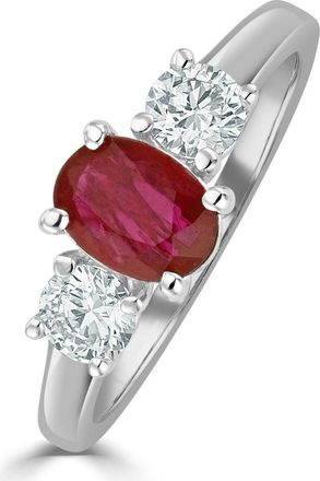 The Diamond Store Ruby 1.15ct And Lab Diamonds G/Vs 0.50ct Platinum Ring