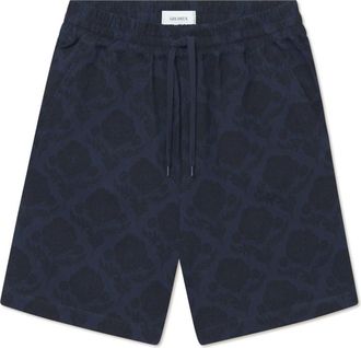 Les Deux Flower Shorts - Heren - Korte Broeken - Blauw - S - Katoen - Korte Broeken