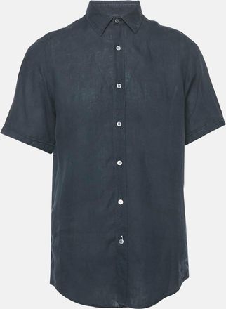 HUGO BOSS Boss By Hugo Navy Blue Linen Luca Regular Fit Shirt