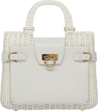 Ferragamo Gancini White Patent Leather Handbag (Pre-Owned)